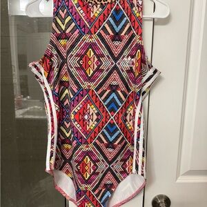 adidas Multicolor Geometric Athletic Bodysuit